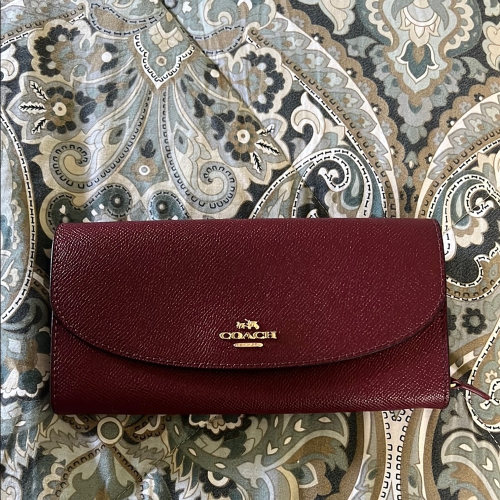 Coach Burgundy Leather Wallet